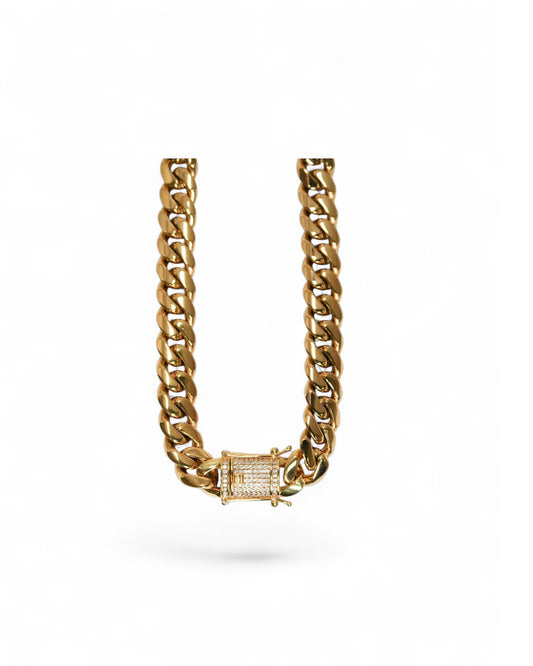 Miss Independent 12mm Stainless Steel Cuban-link Chain