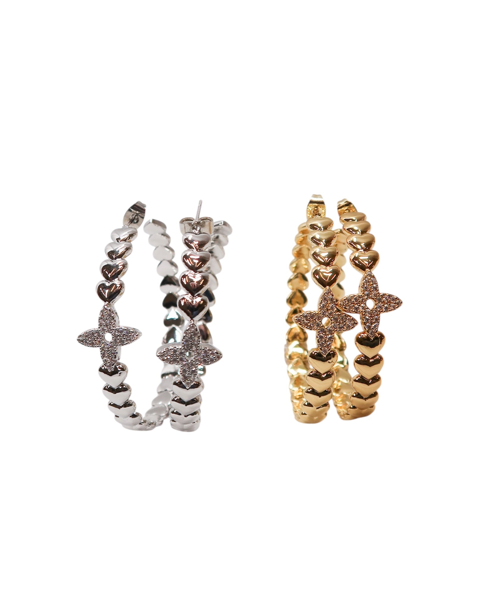 Spoiled Clover Crystal Stainless Steel Earrings