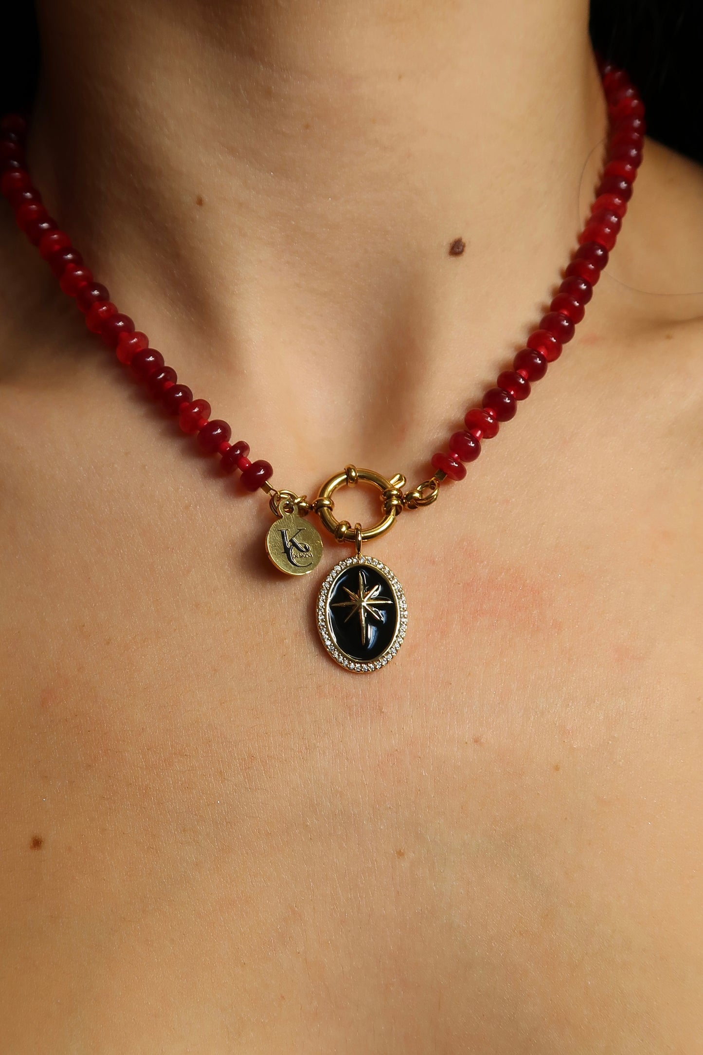 Fearfully & Wonderfully Made Onyx Enamel Charm - 316L Stainless Steel