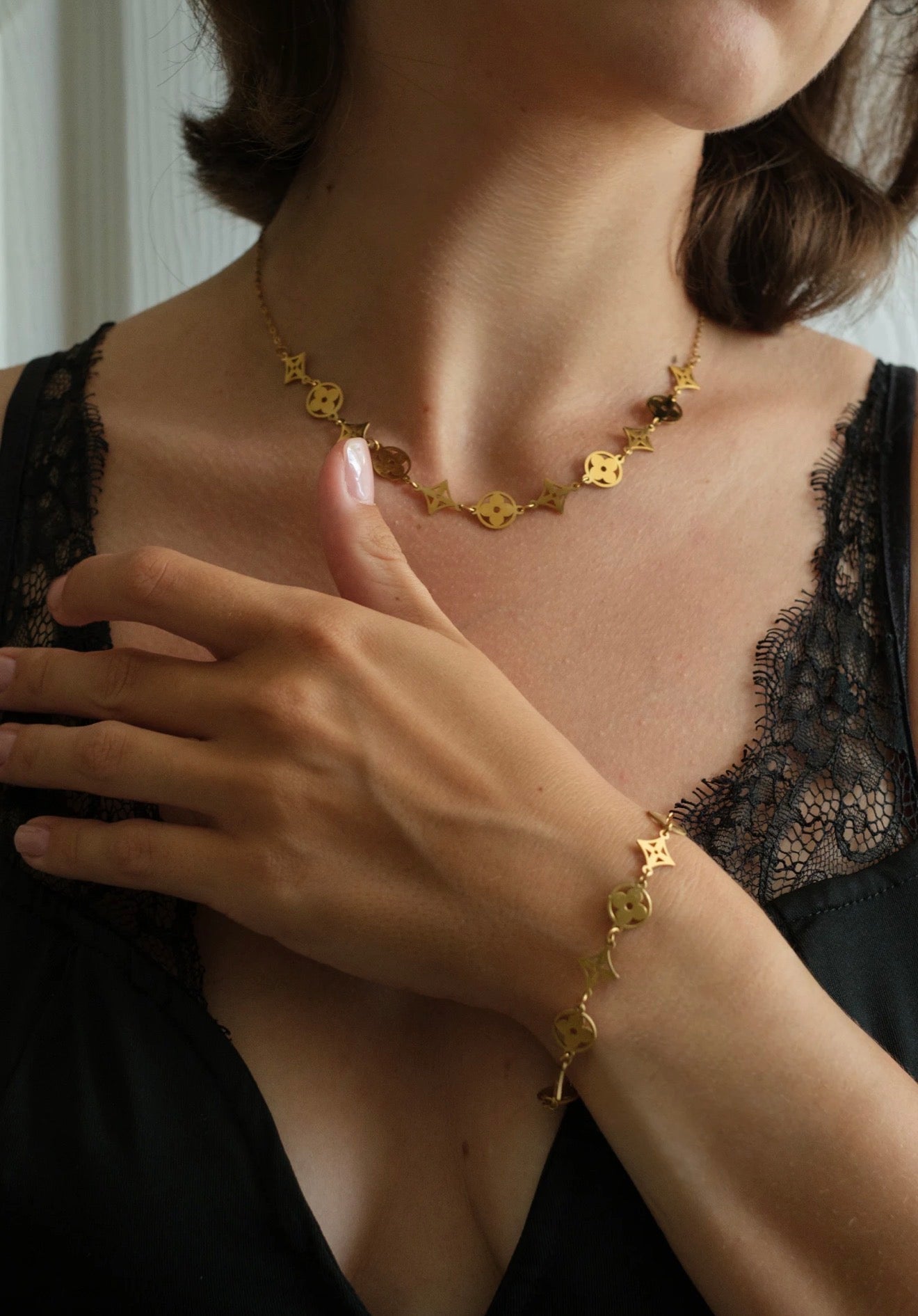 The Euro Summer 316L Stainless Steel Necklace + Bracelet Duo