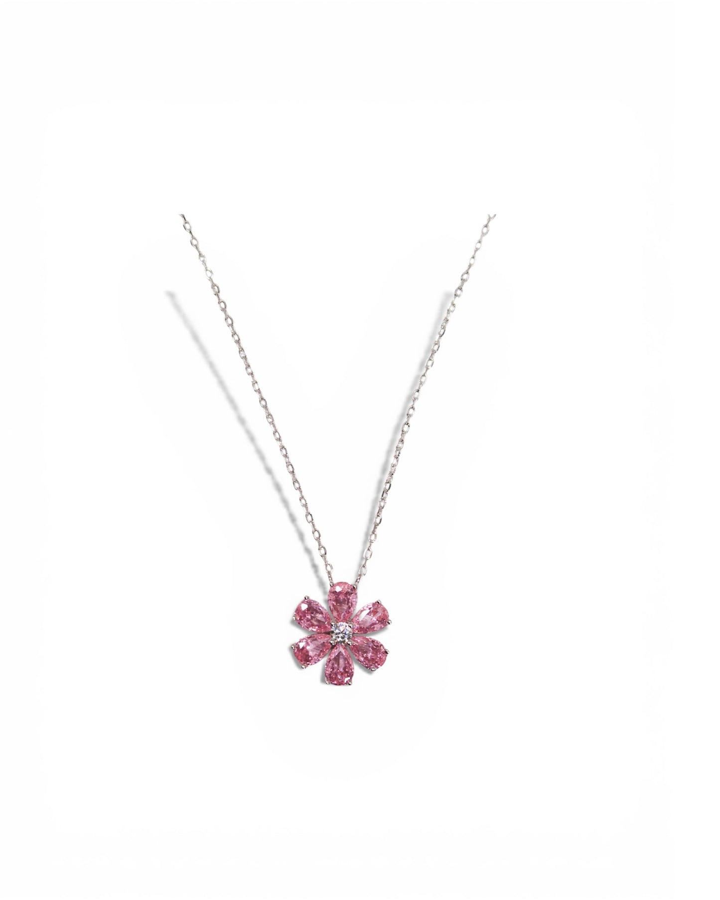 Daisy Pink Crystal .925 Sterling Silve Trio