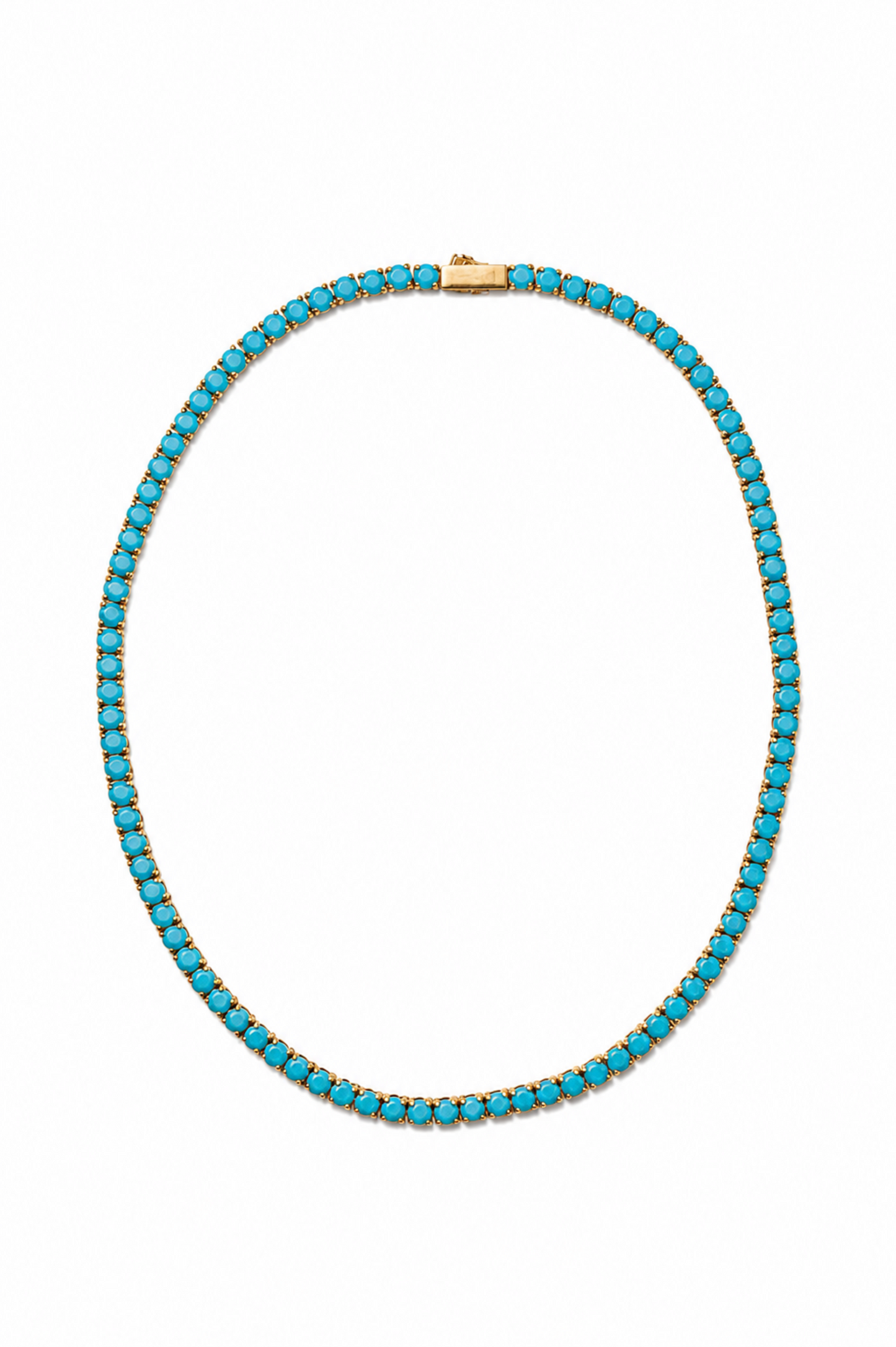 Odette 4MM Turquoise 316L Stainless Steel Gold Necklace