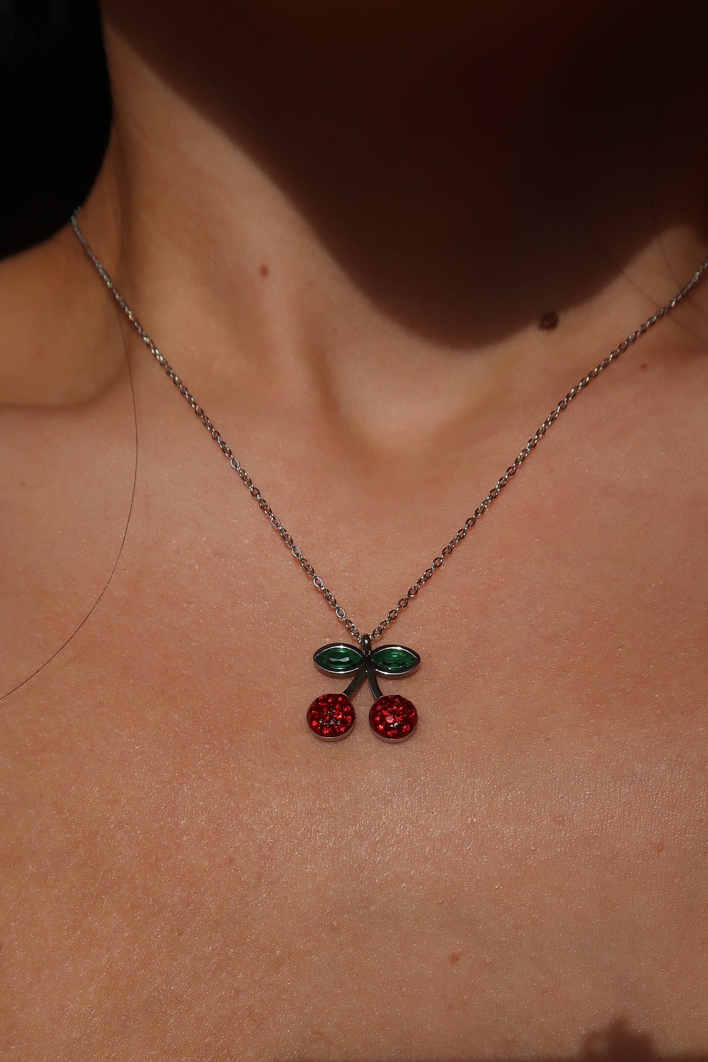 Cherry Blossom 316L Stainless Steel Crystal Necklace