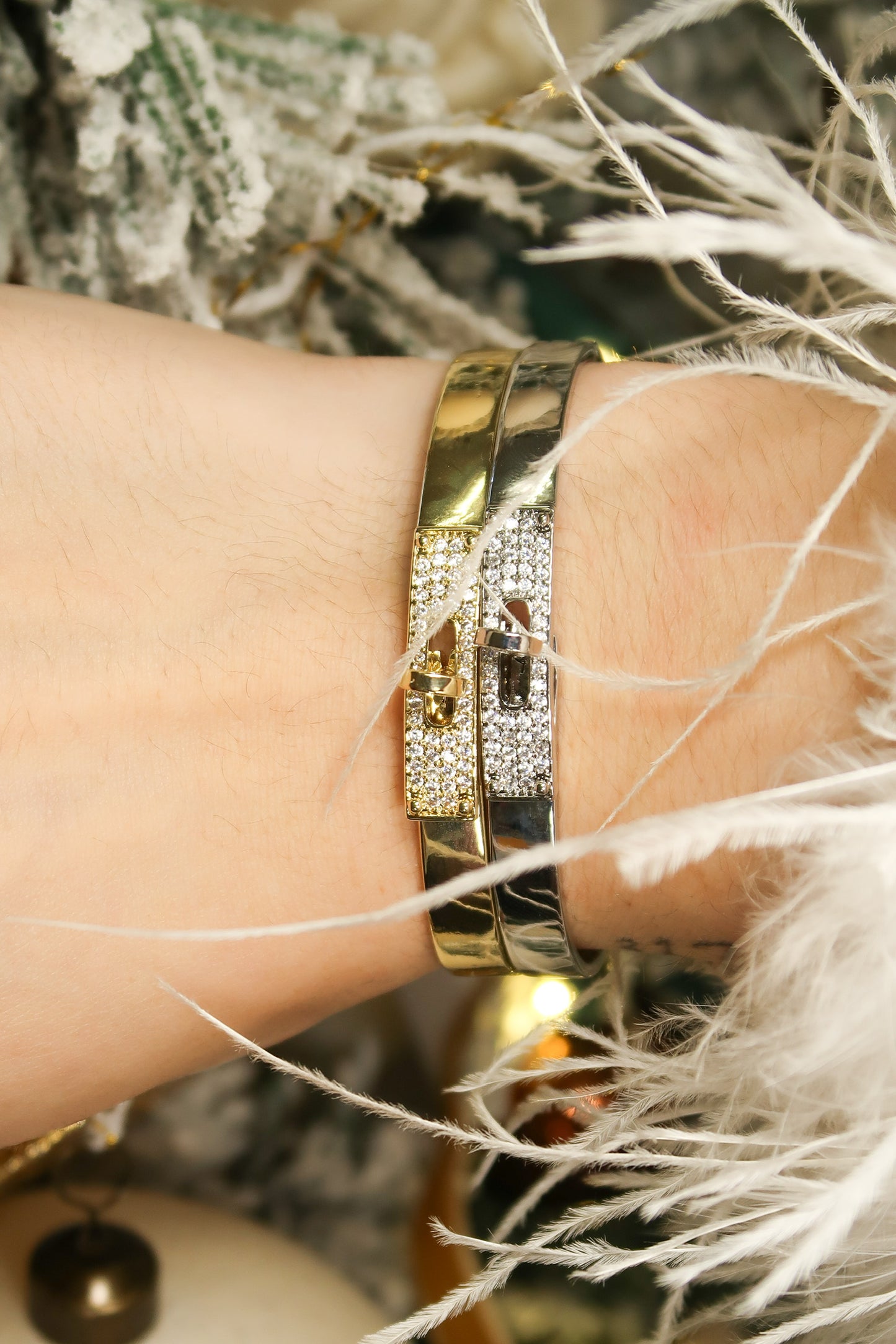 The Signature 316L Stainless Steel Crystal Bangle