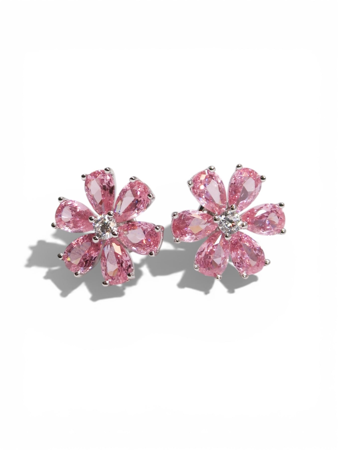 Daisy Pink Crystal .925 Sterling Silve Trio