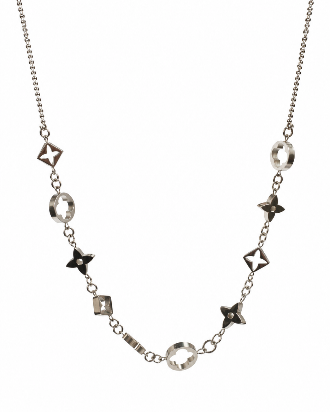Flirty 316L Stainless Steel Clover Pull Necklace