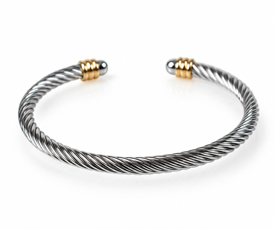 Gilded Twist Two Tone Bangle Duo