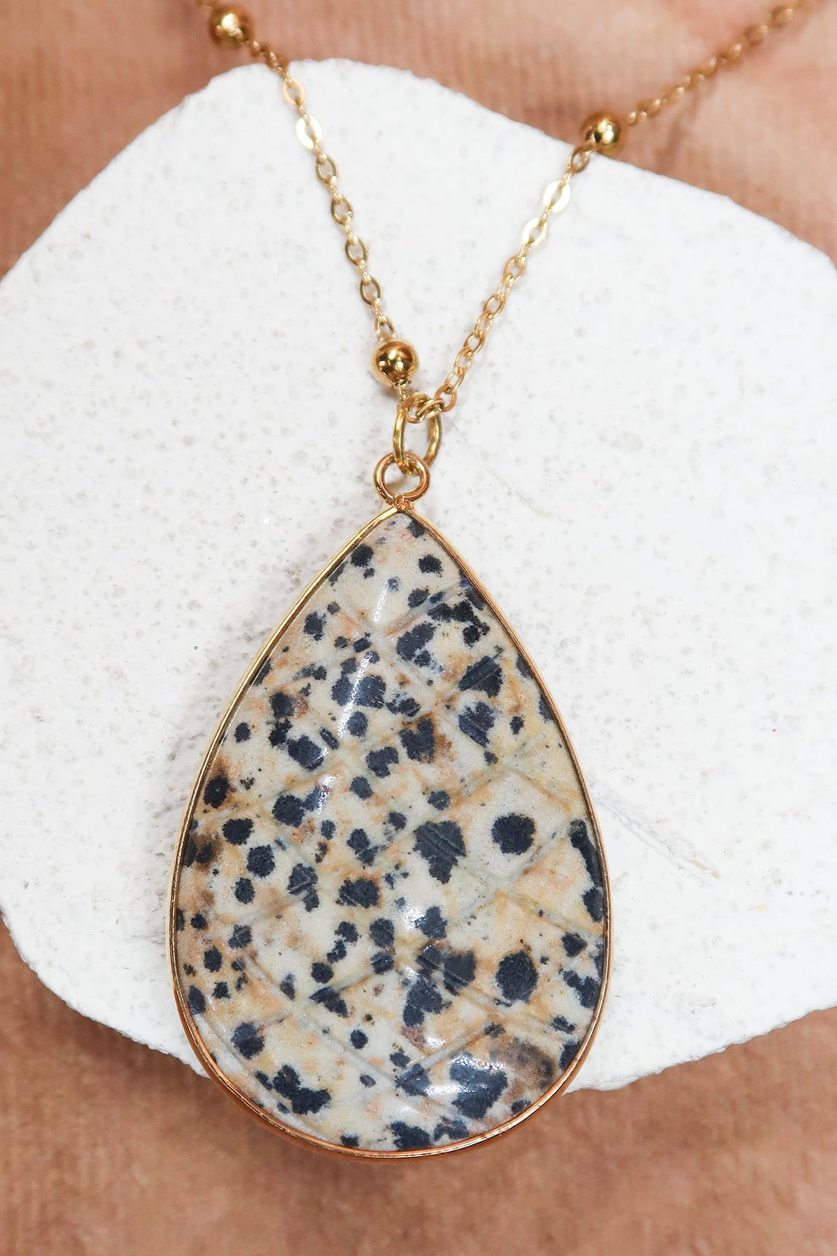 Biology Dalmatian Jasper or Onyx  Natural Stone Charm