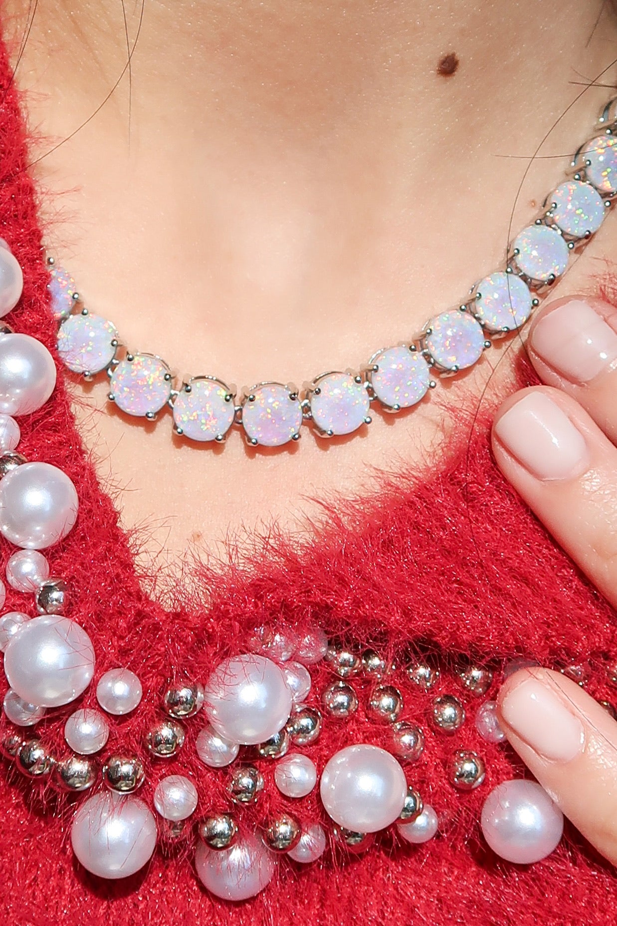 She's Got The Glow Opal Tennis Necklace- pre order