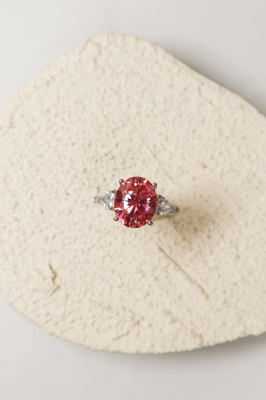Solara .925 Sterling Silver 3 ct. Rose Moissanite Stone Ring
