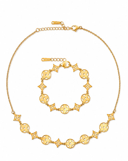 The Euro Summer 316L Stainless Steel Necklace + Bracelet Duo