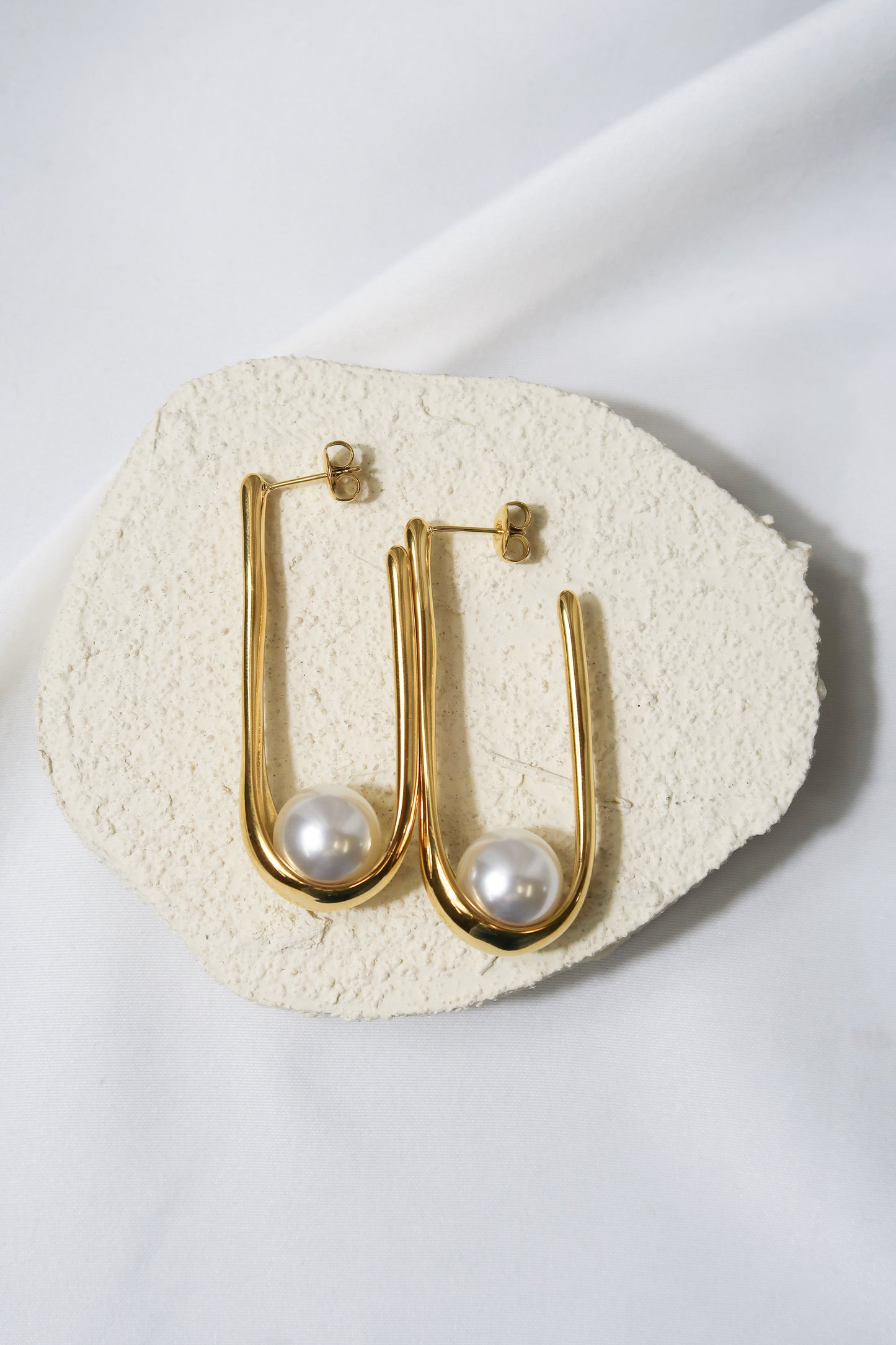 Tide Drops 316L Stainless Steel Pearl Earrings