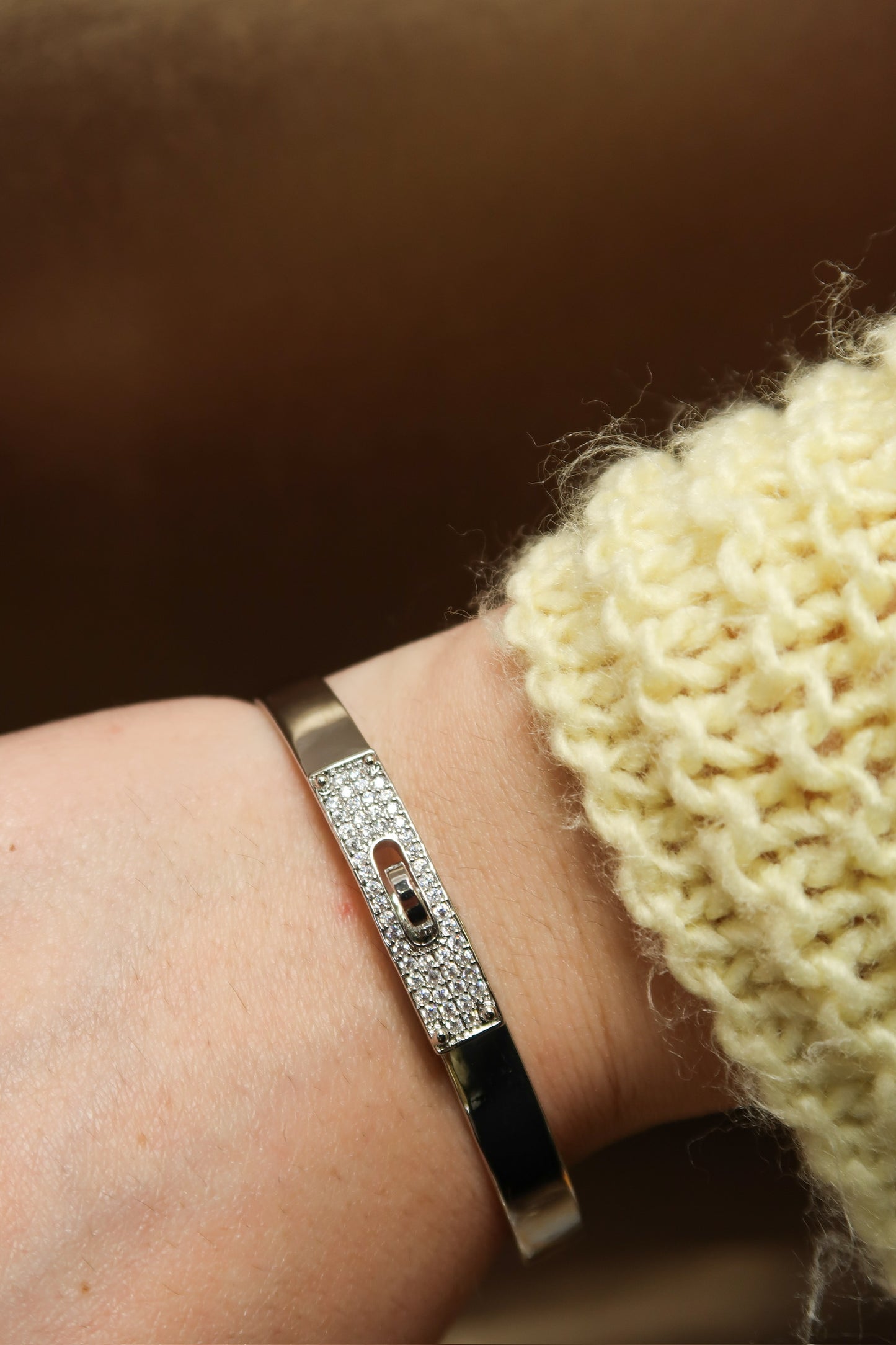 The Signature 316L Stainless Steel Crystal Bangle