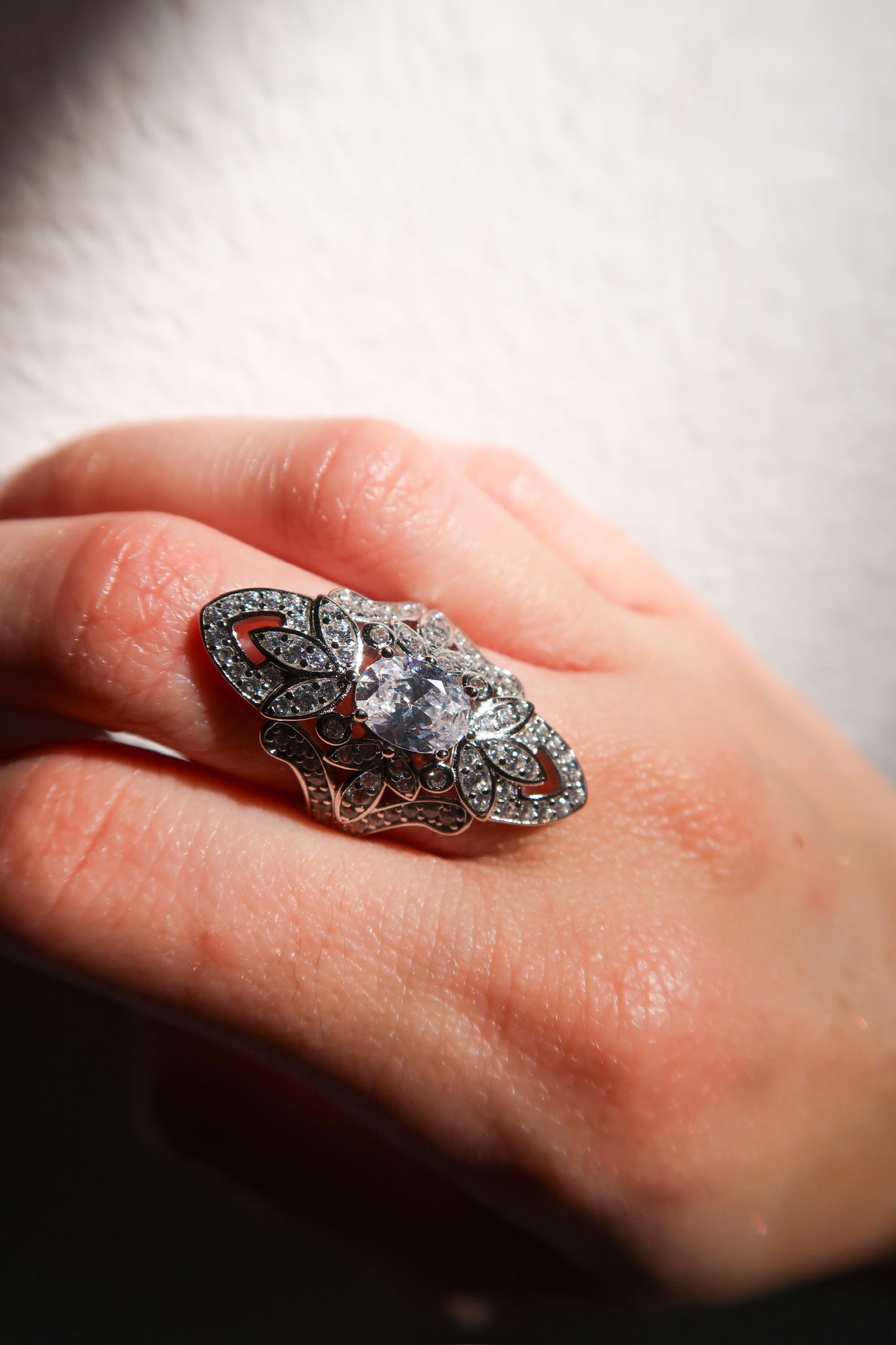 Heirloom Crystal .925 Sterling Silver Ring