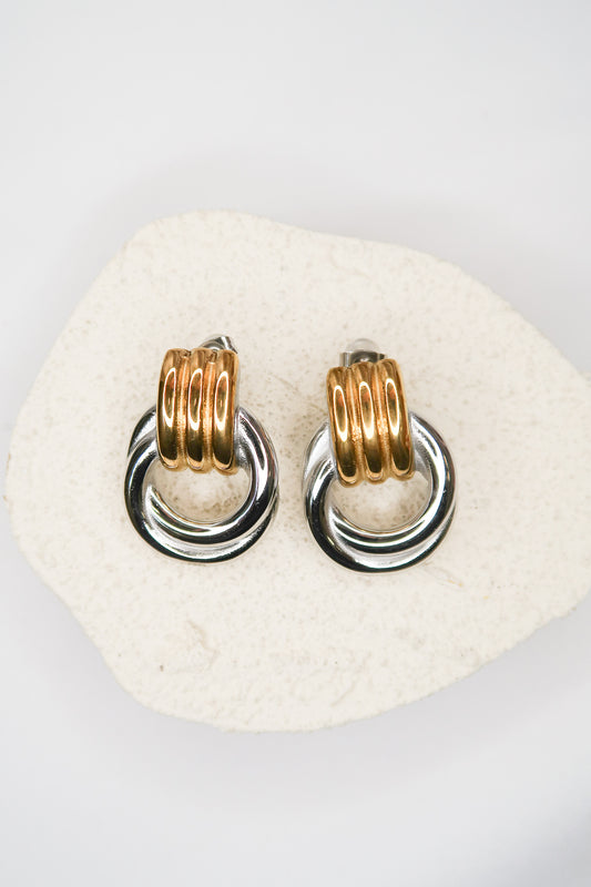 Dual Nature Two-Toned 316L Stainless Steel Earrings