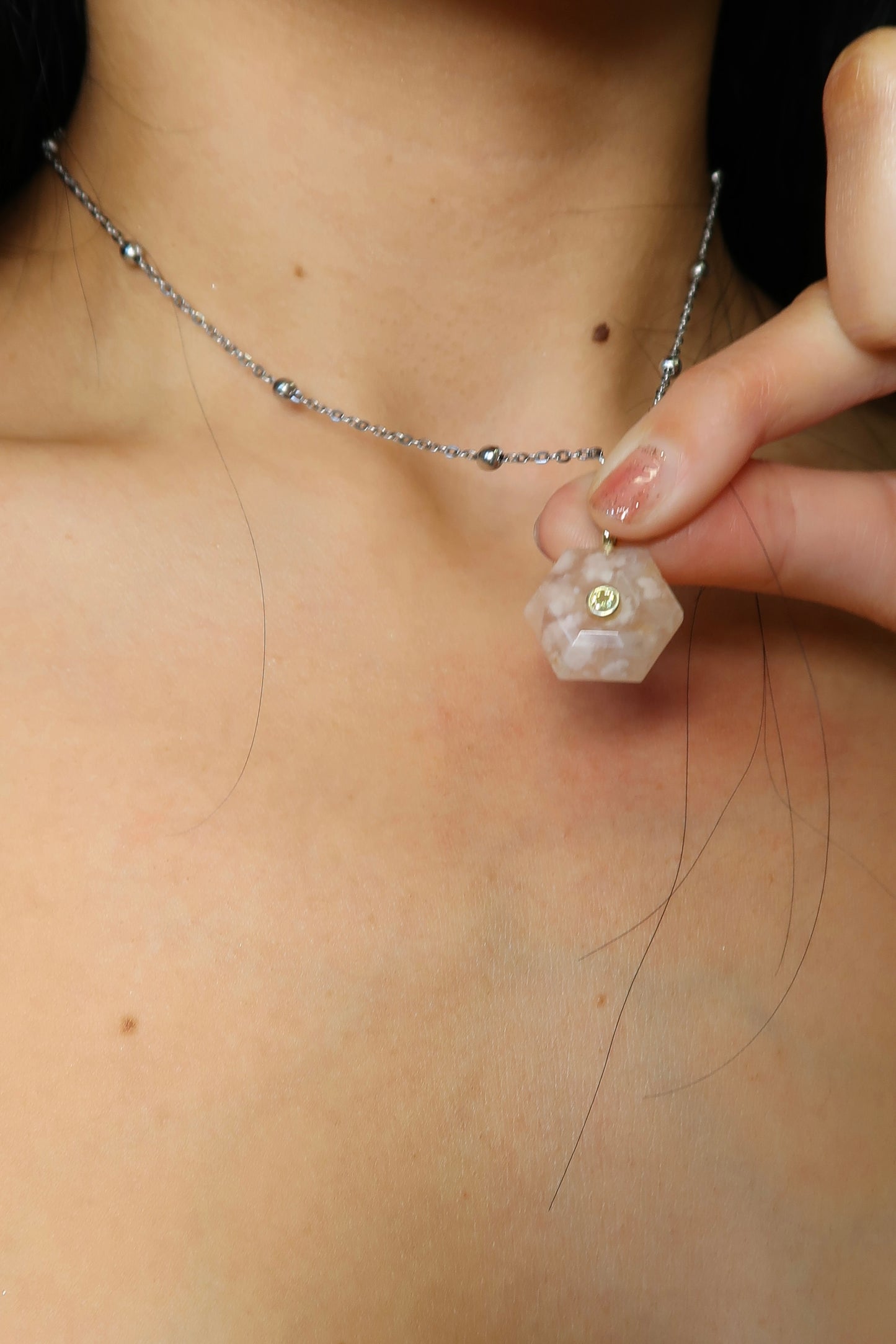 Homecoming Natural Stone Crystal Charm