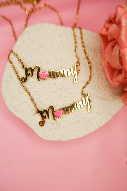 Mommy 316L Stainless Steel Necklace with Bonus Bracelet/Anklet