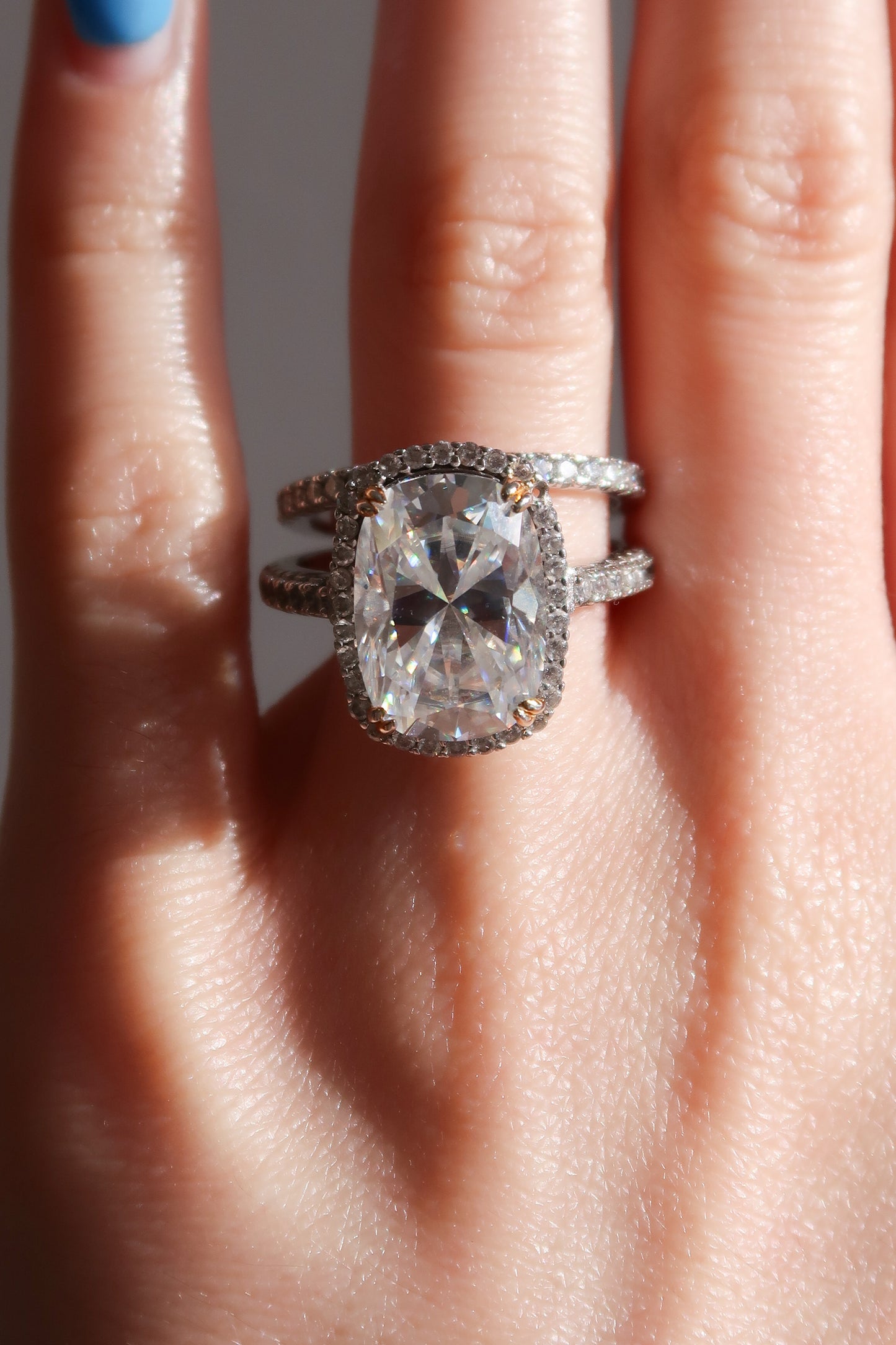 Crown Jewel 10 Carat .925 Sterling Silver Moissanite Ring