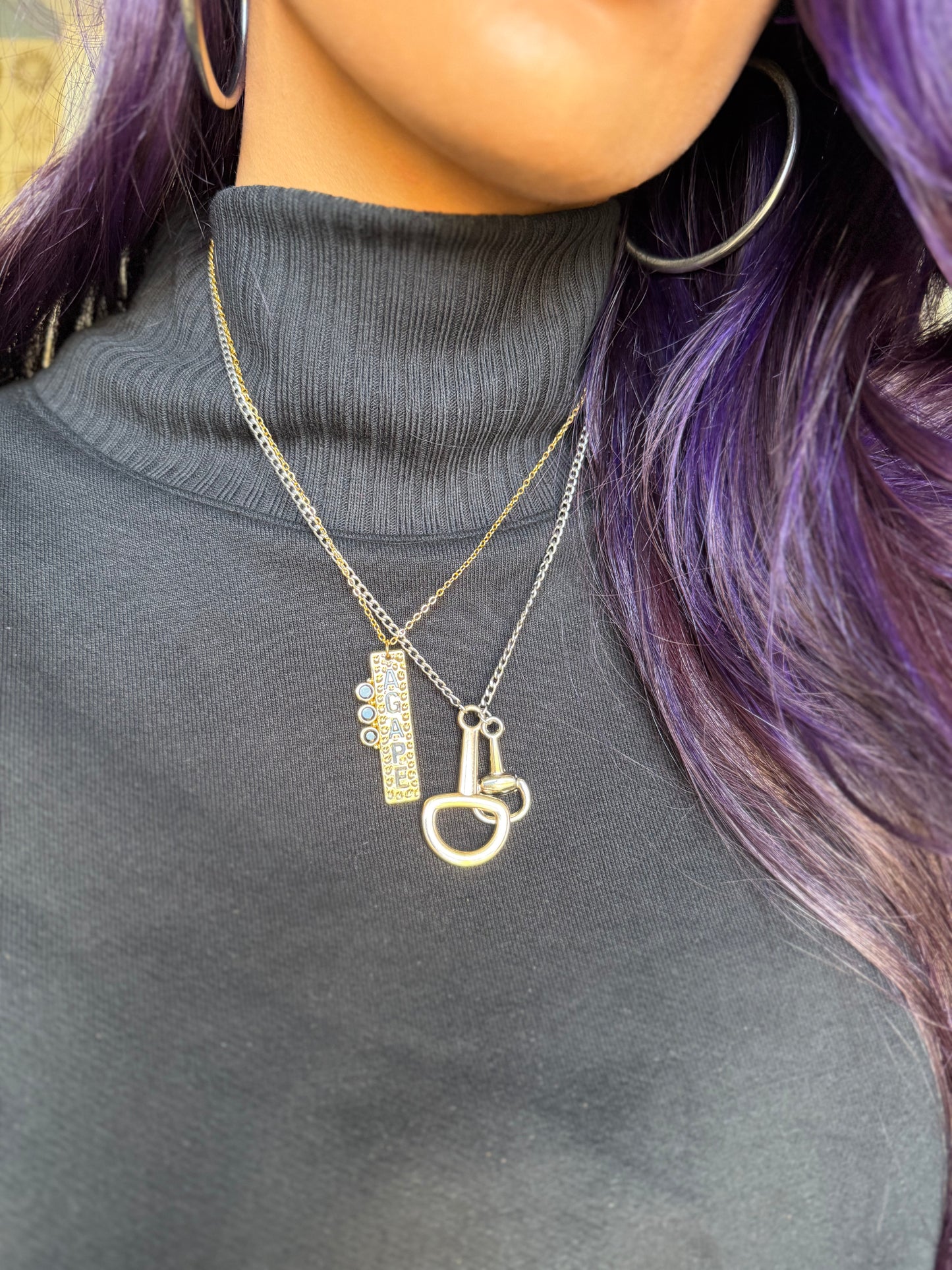 Agape Onyx 316L Stainless Steel Necklace