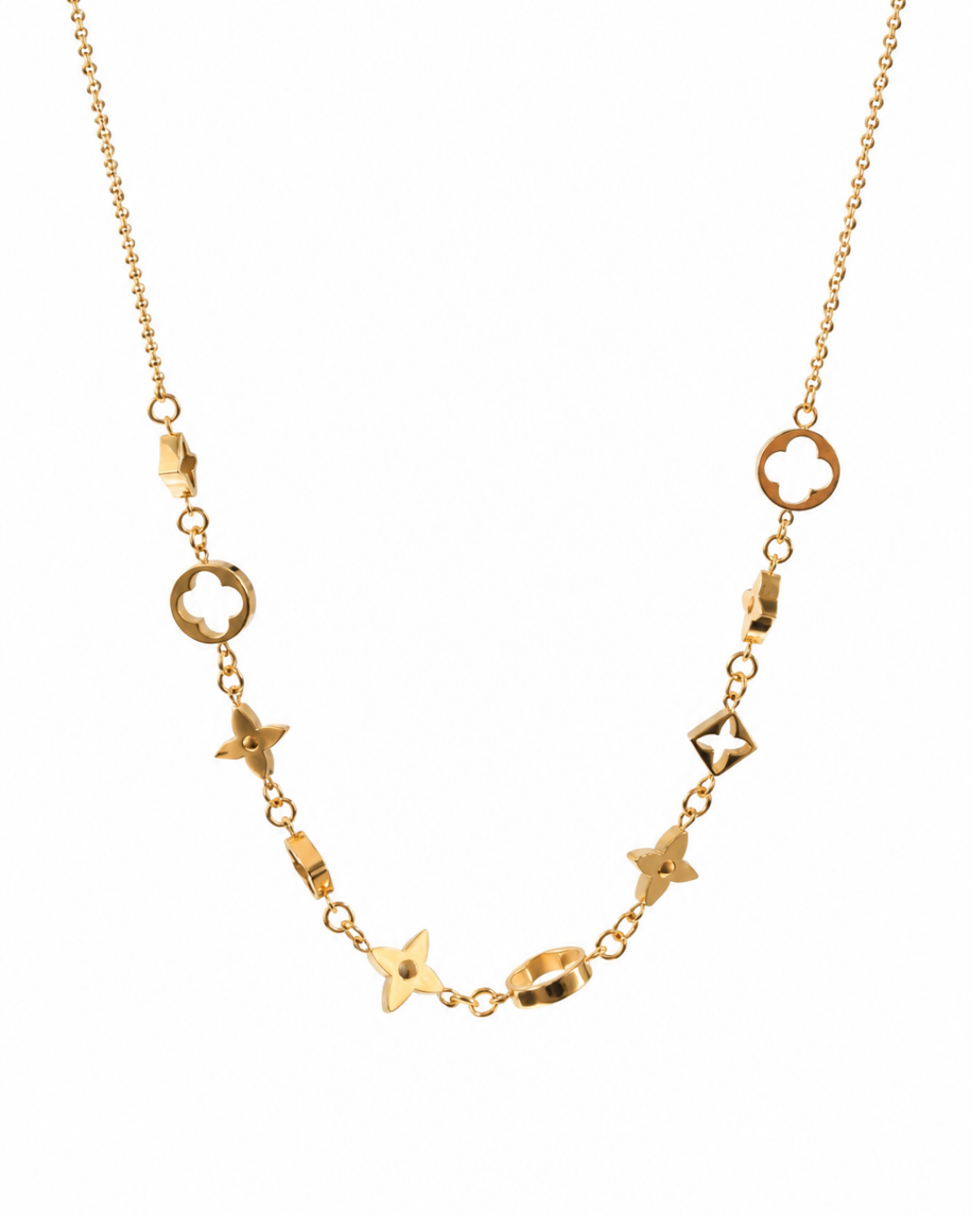 Flirty 316L Stainless Steel Clover Pull Necklace