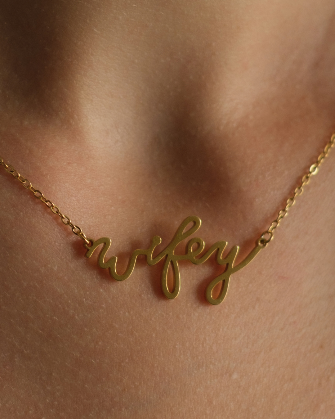 Flame Fatale 316L Wifey Stainless Steel Necklace