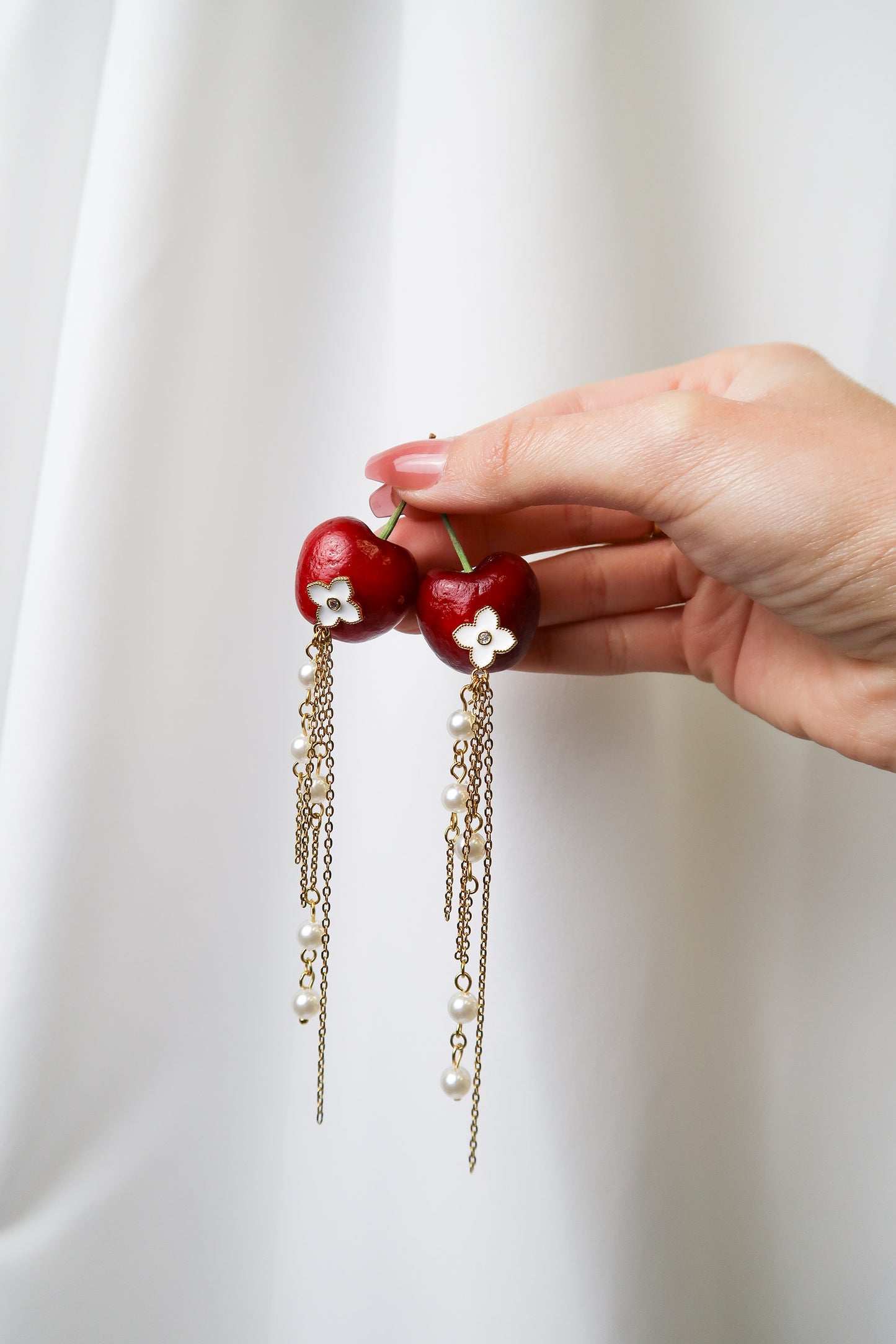 Golden Glam Pearl 316L Stainless Steel Drop Earrings