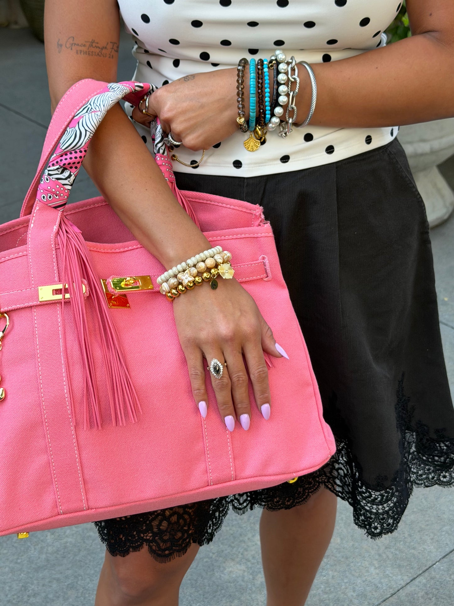 Spring Sundara Purse with Fringe Twilly