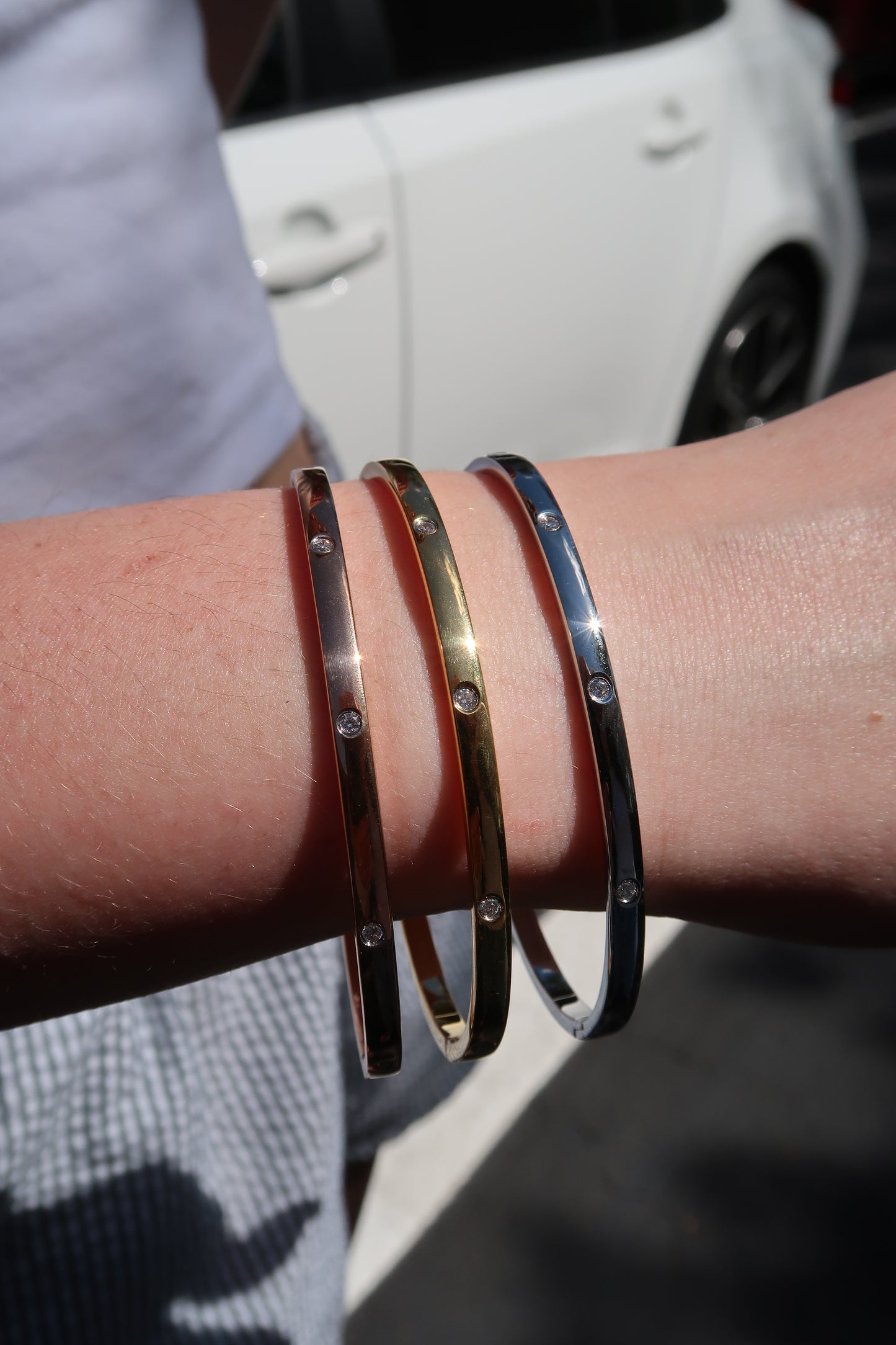 Lover Crystal 316L Stainless Steel Bangle