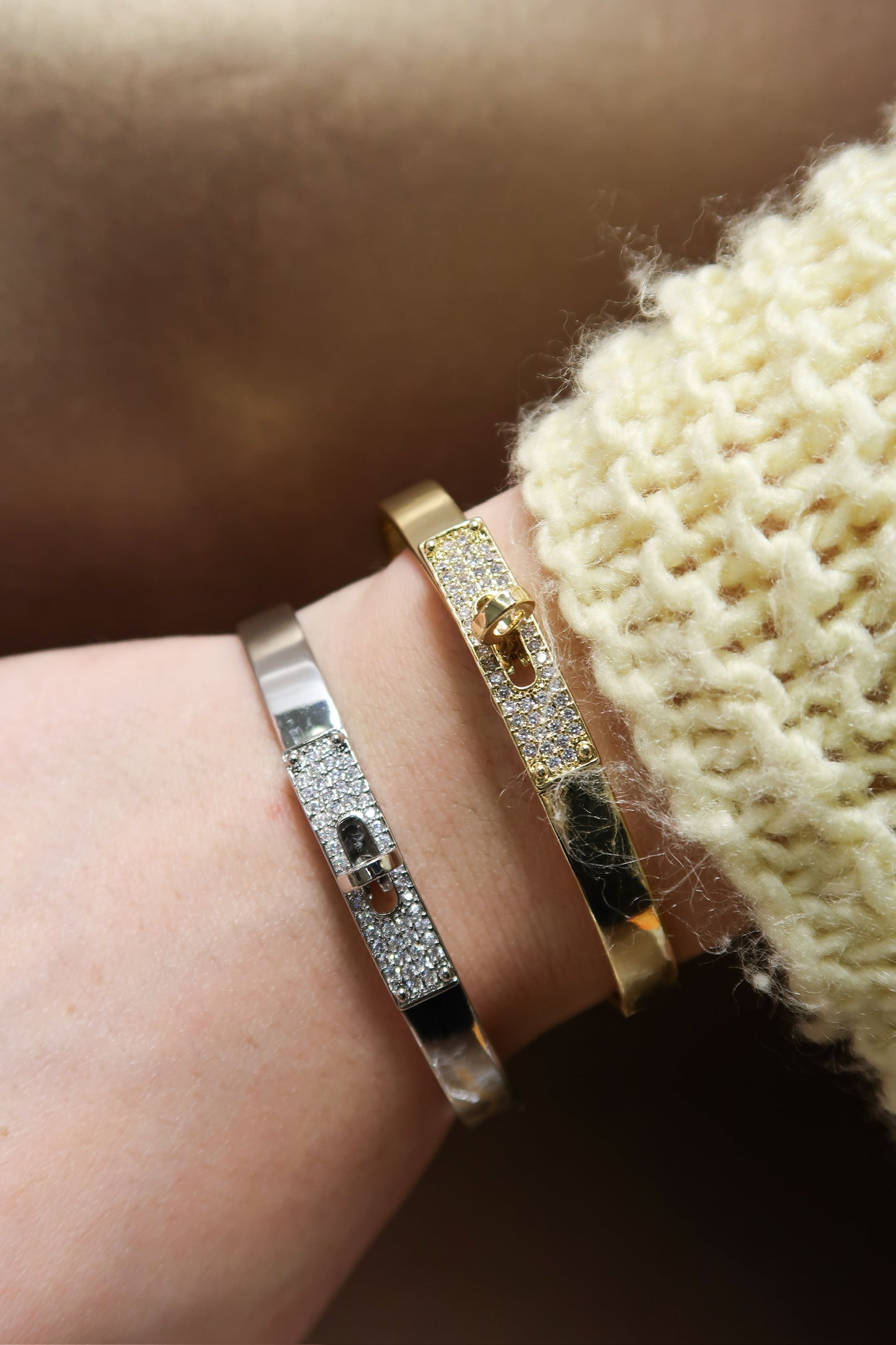 The Signature 316L Stainless Steel Crystal Bangle