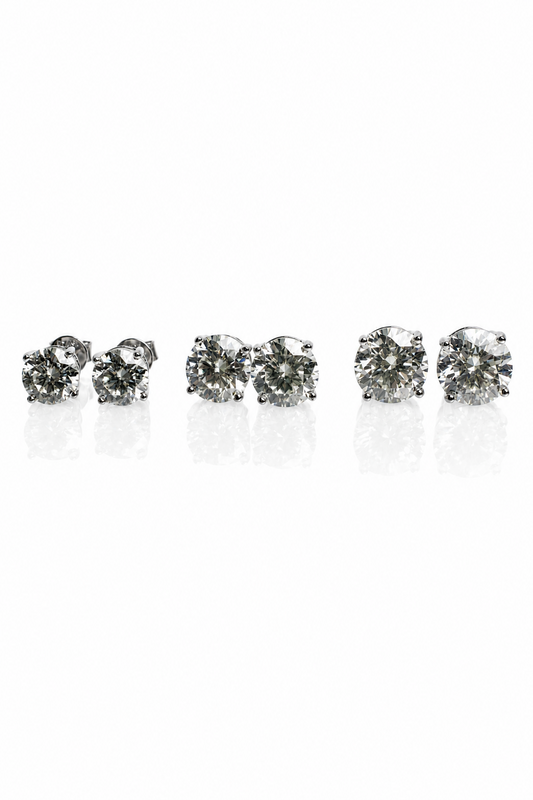 Aria .925 Sterling Silver Moissanite Studs