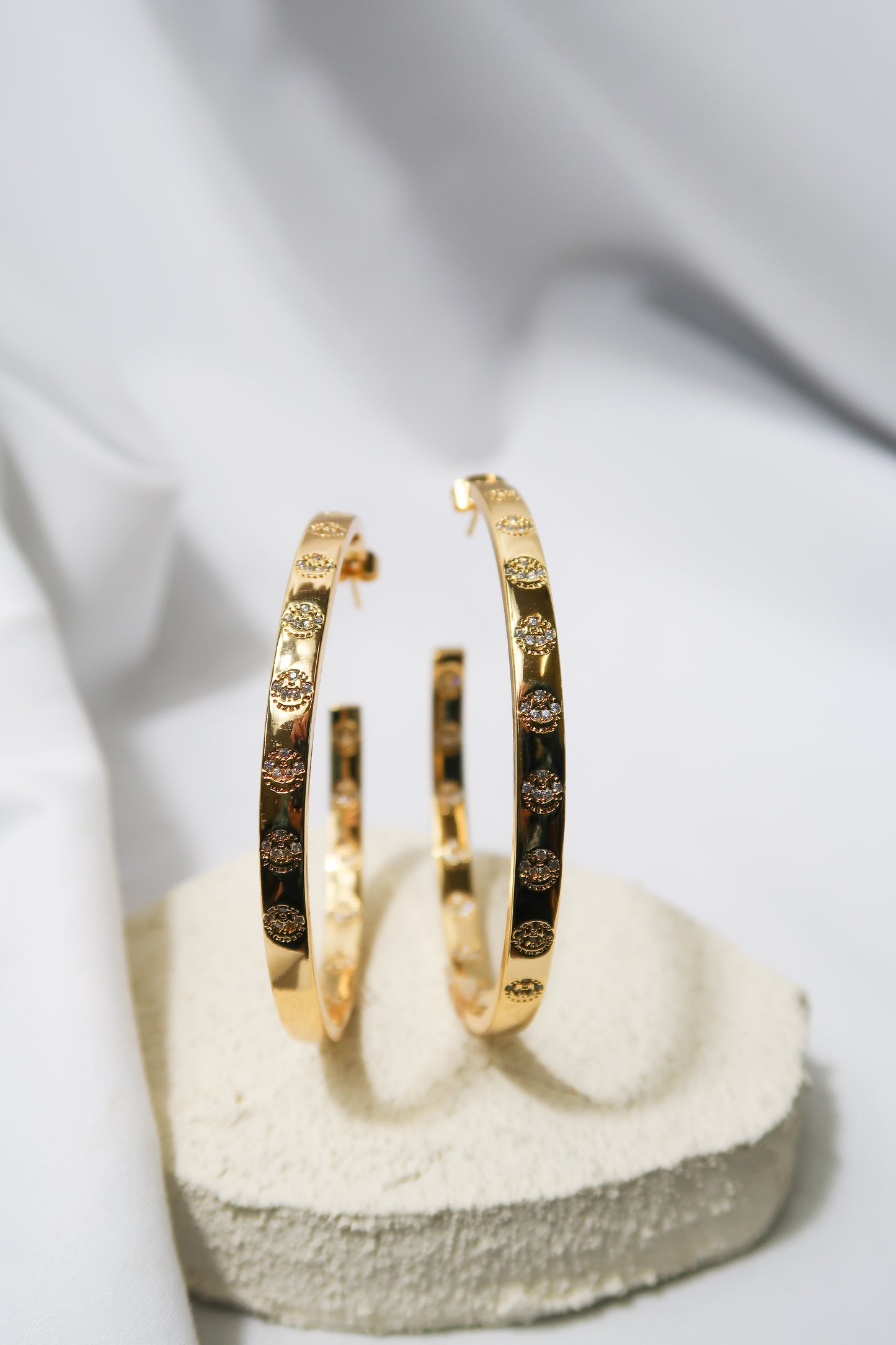 Atta Girl 316L Stainless Steel Crystal Smile Hoops