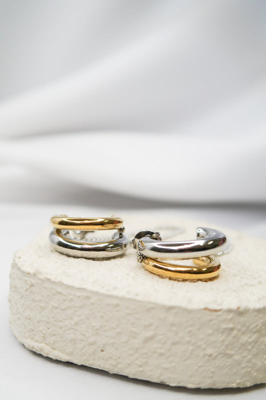 Pulse Two-Toned 316L Stainless Steel Hoops
