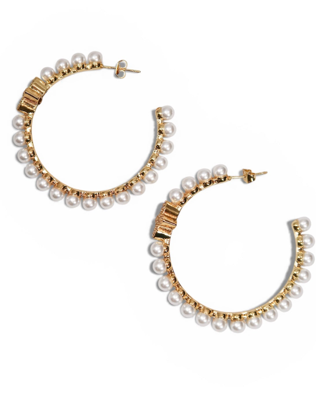 Park Avenue Pearl Hoop 316L Stainless Steel Earrings