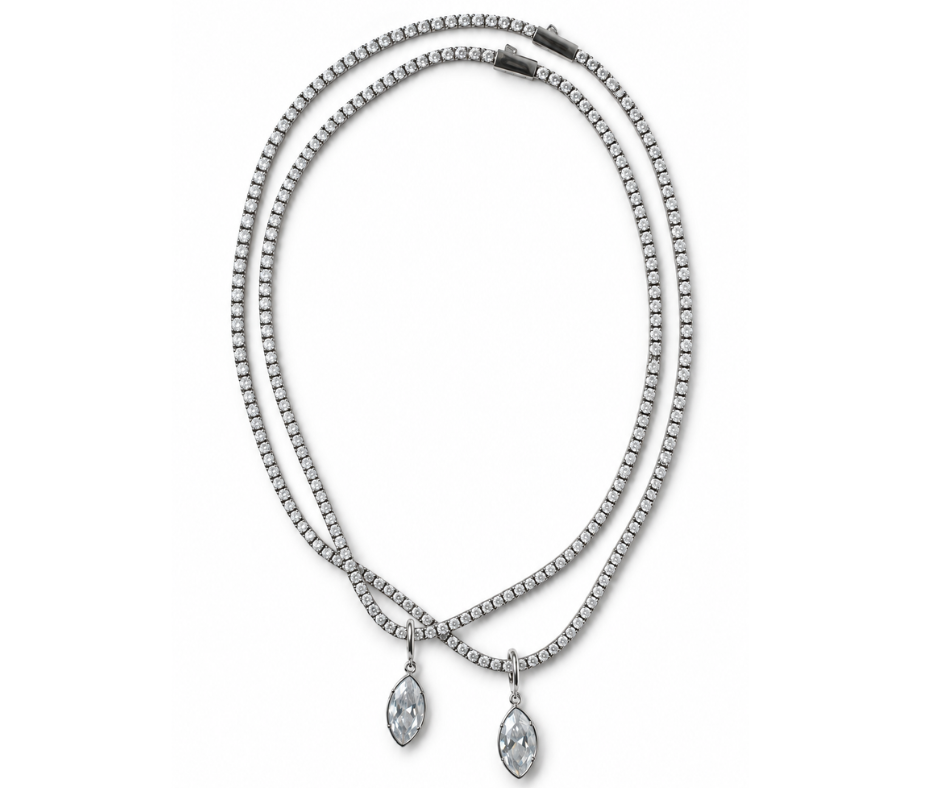 Odette Marquise 12CT Charm Society 3MM Tennis Necklace