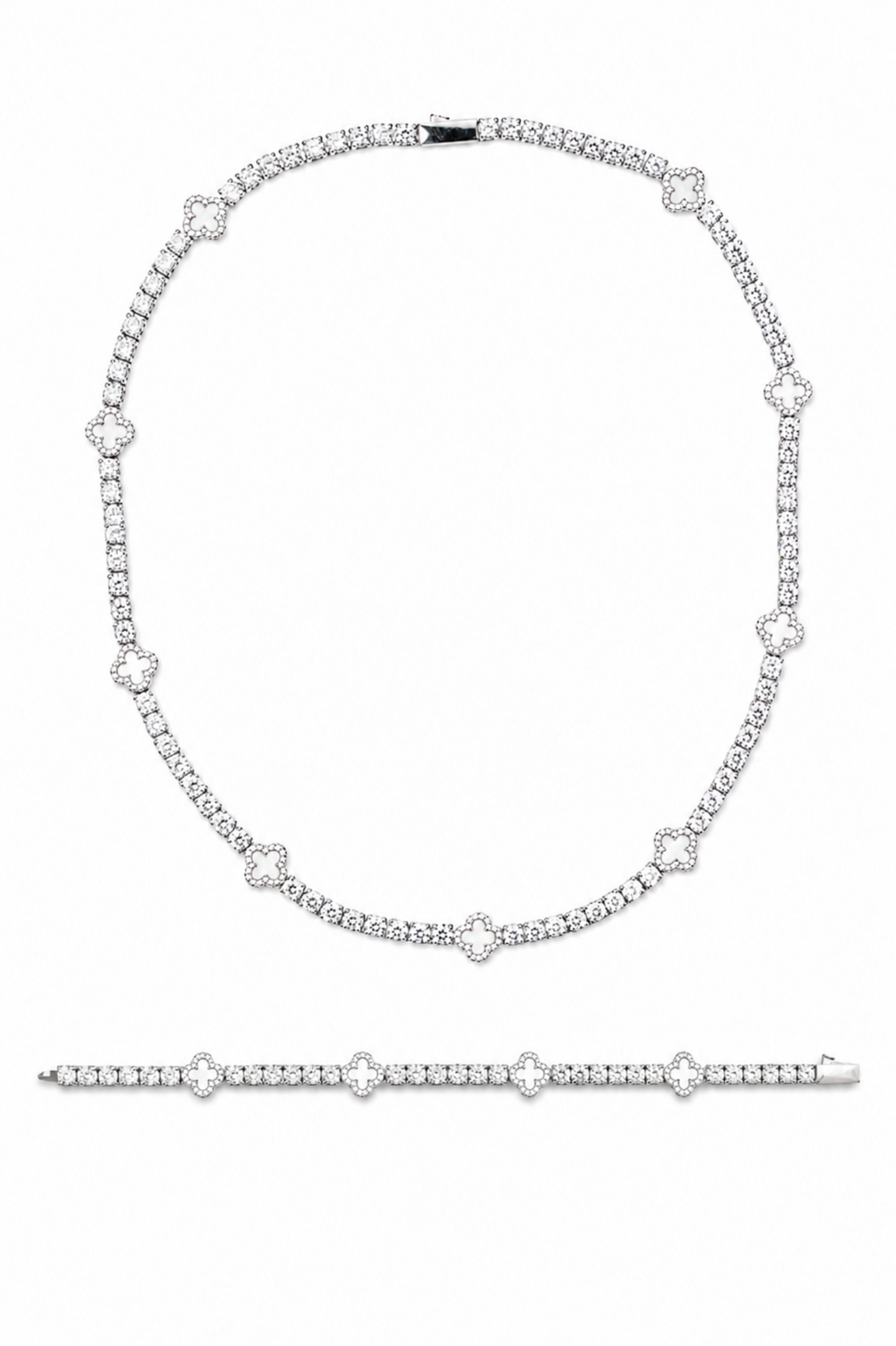 Clover Odette 316L Stainless Steel Necklace + Bracelet Duo