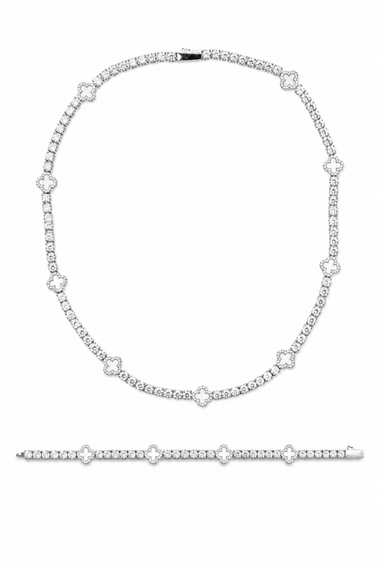Clover Odette 316L Stainless Steel Necklace + Bracelet Duo