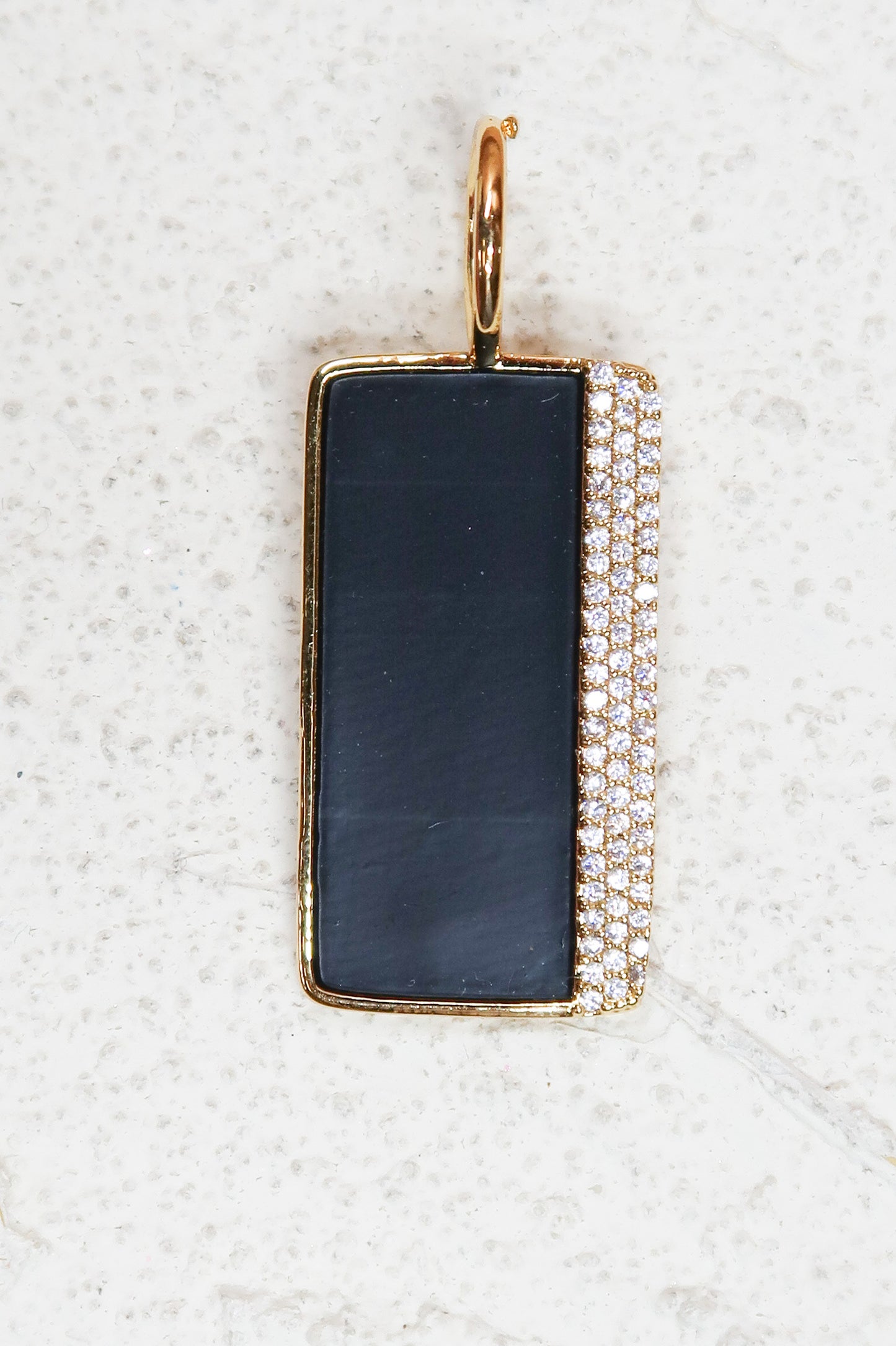 Locker Dog Tag Onyx Crystal Dog Tag Charm