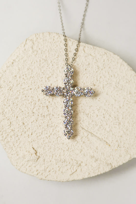Margot 5.5 Carat Moissanite .925 Sterling Silver Cross Necklace