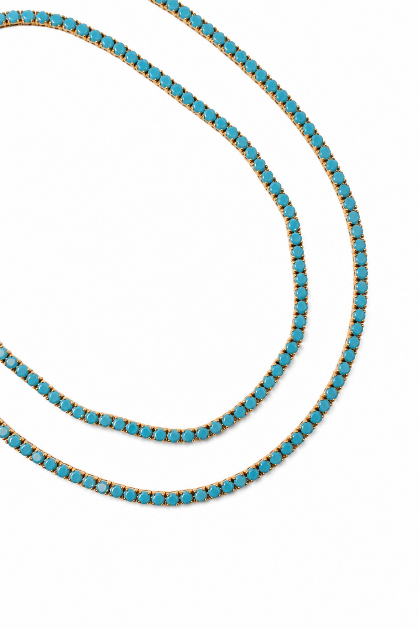 Odette 4MM Turquoise 316L Stainless Steel Gold Necklace