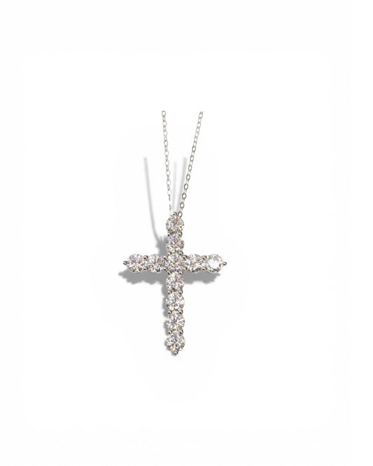 Margot 5.5 Carat Moissanite .925 Sterling Silver Cross Necklace