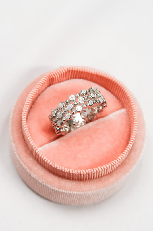 Muse .925 Sterling Silver 1 Carat Moissanite Bezel Band Ring