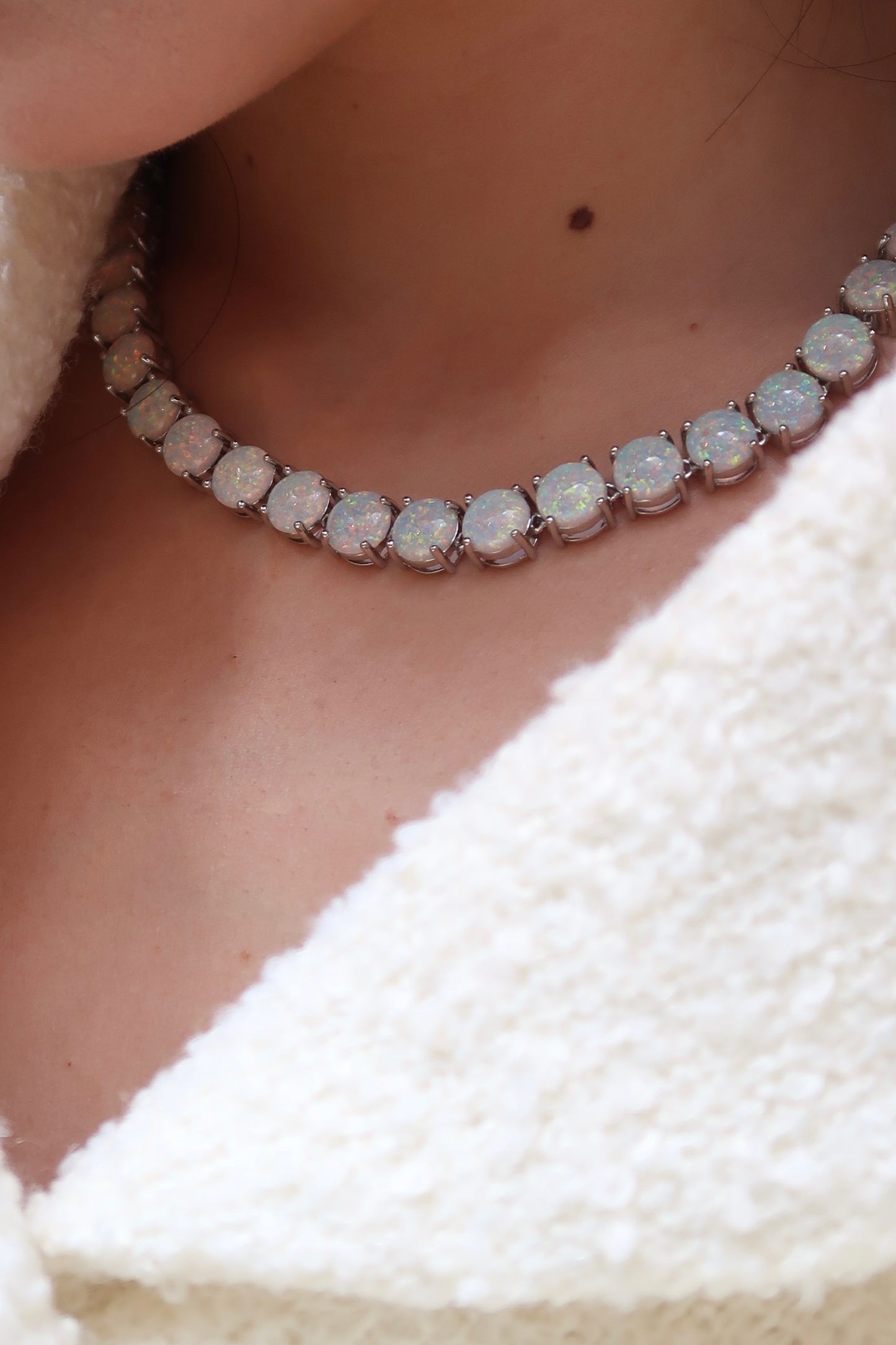 She's Got The Glow Opal Tennis Necklace- pre order