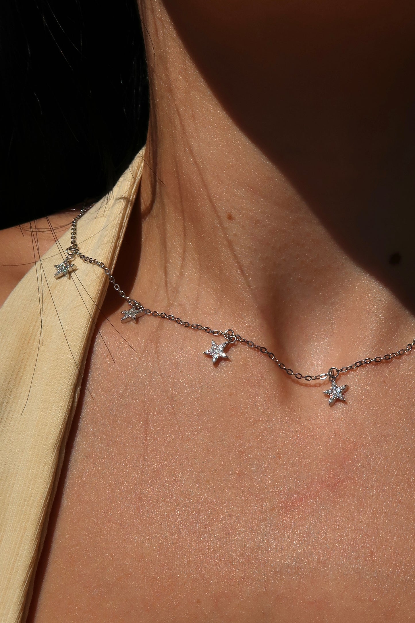 Starstruck .925 Sterling Silver Moissanite Necklace FREE MAGNET CLASP