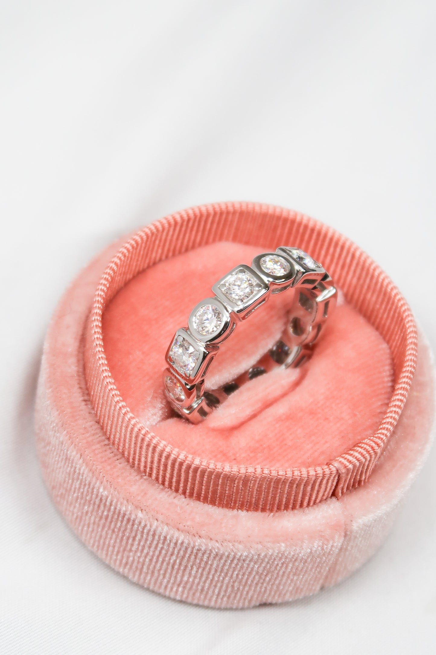 Undecided Band .925 Sterling Silver Moissanite Ring