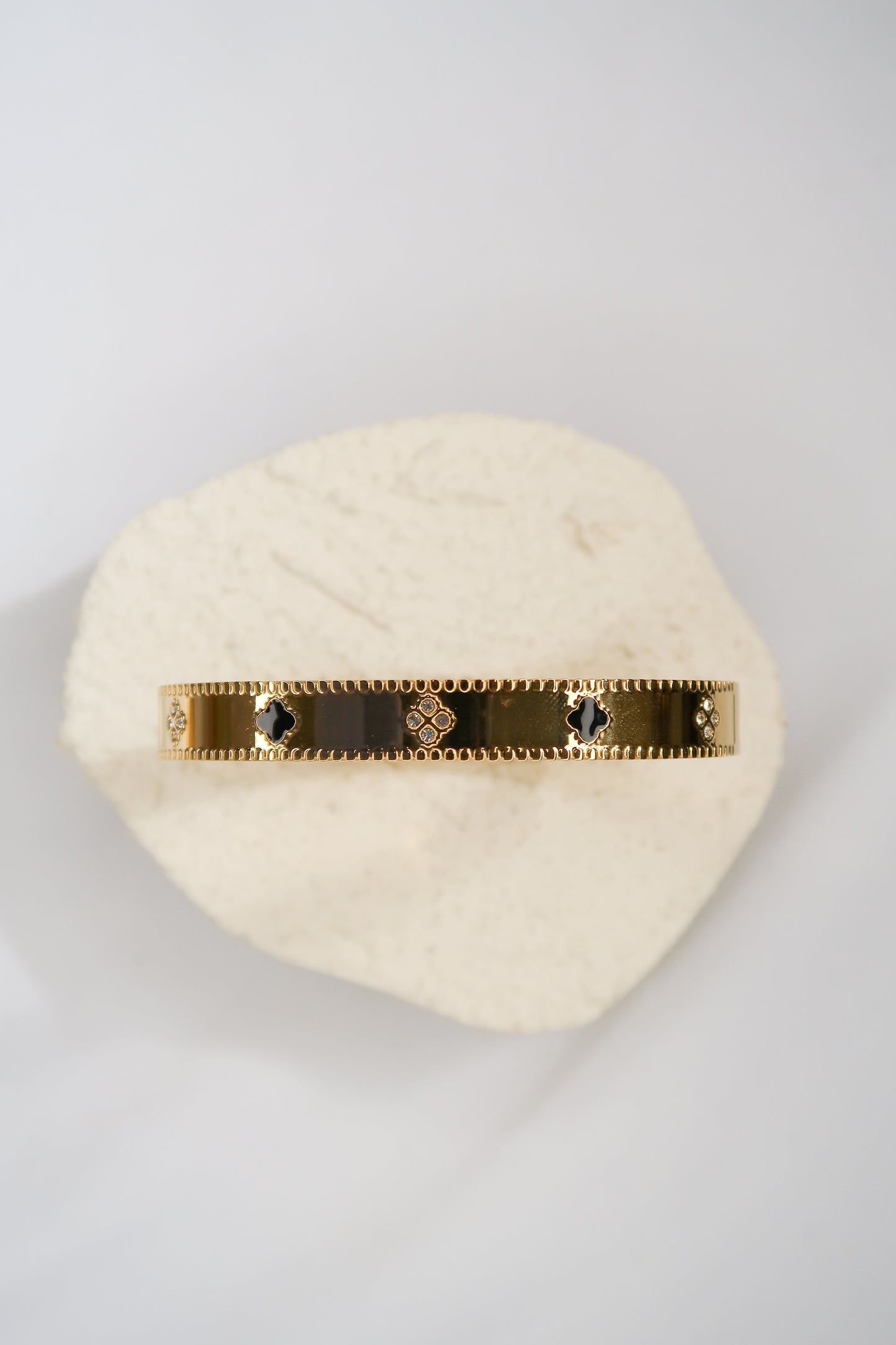Lush Clover 316L Stainless Steel Bangle and Ring Duo