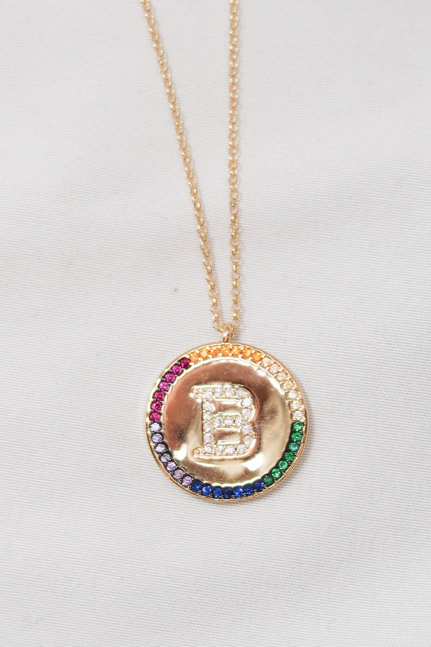Effortless Rainbow Initial Necklace  316 Stainless Steel