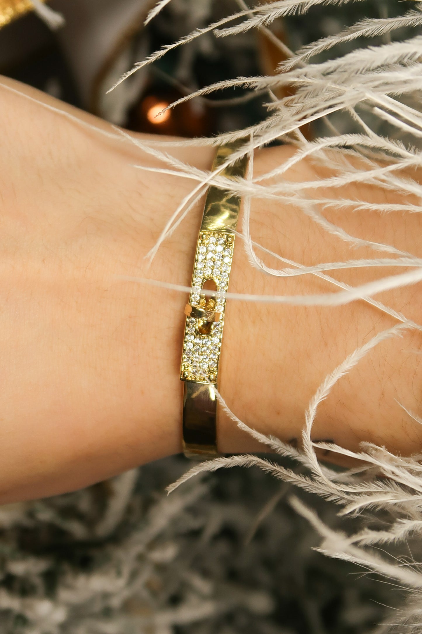 The Signature 316L Stainless Steel Crystal Bangle