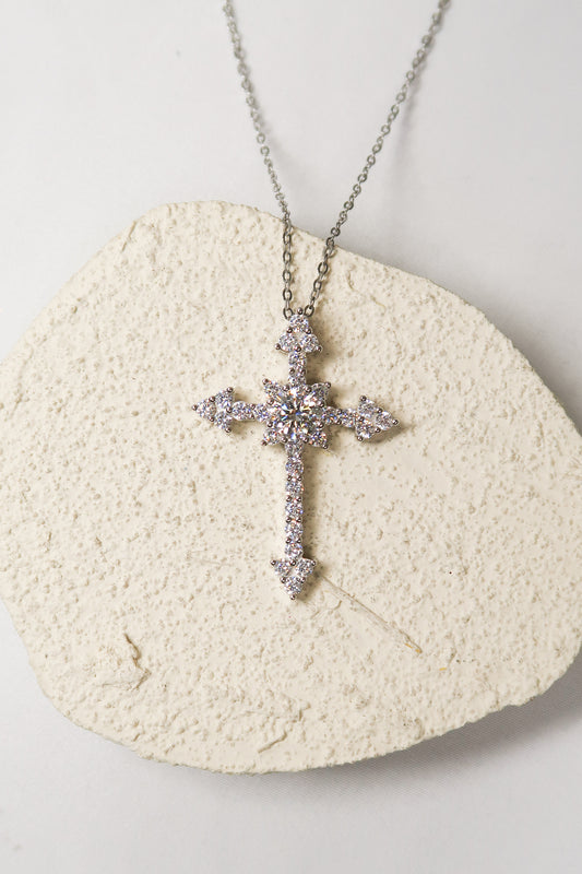 Solace 2.5 Carat Moissanite .925 Sterling Silver Cross Necklace