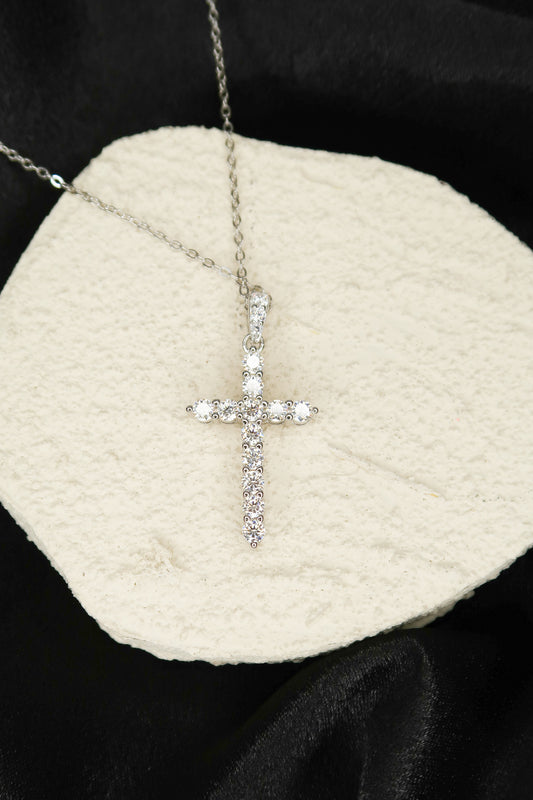 Saint Cross 1.2 Carat .925 Sterling Silver Moissanite Cross