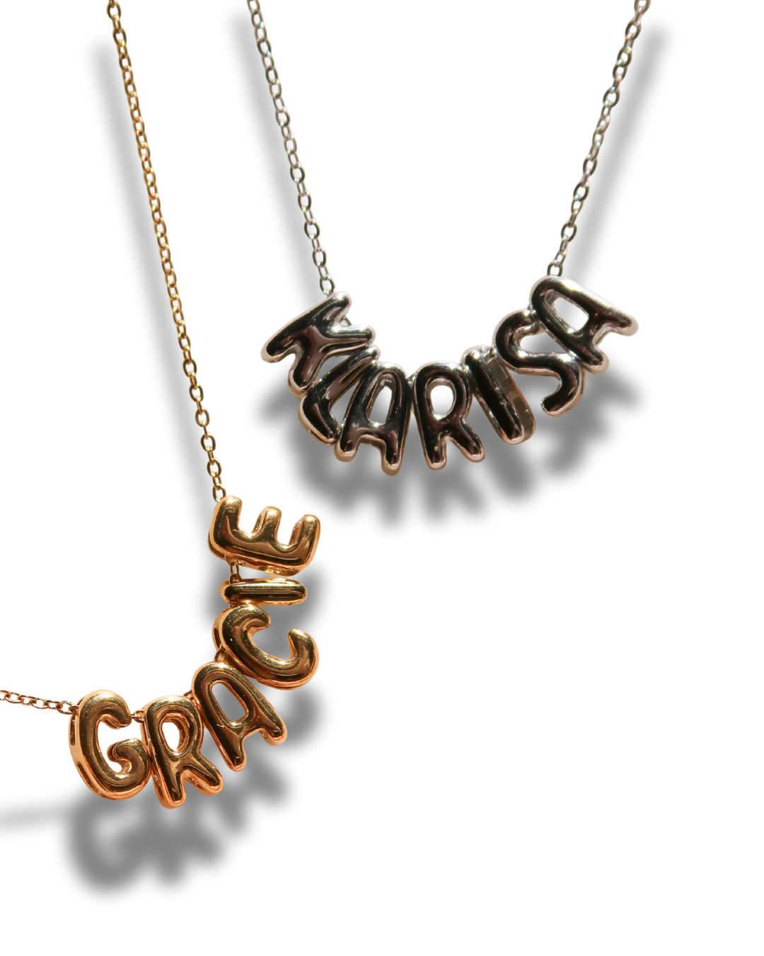 It Girl Personalized  Bubble Name Necklace 316L Stainless Steel